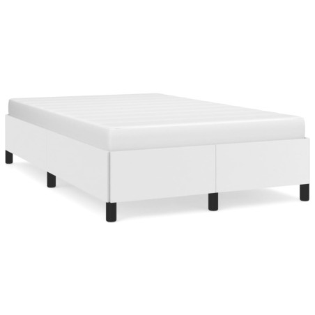 vidaXL Estructura de cama cuero sintético blanco 120x190 cm