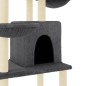 vidaXL Rascador para gatos con postes de sisal gris oscuro 180 cm