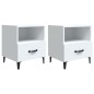 vidaXL Mesitas de noche 2 unidades madera contrachapada blanca vidaXL Mesitas de noche 2 unidades madera contrachapada blanca