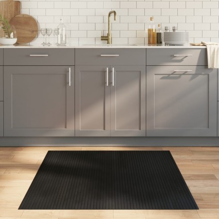 vidaXL Alfombra rectangular bambú negro 100x100 cm