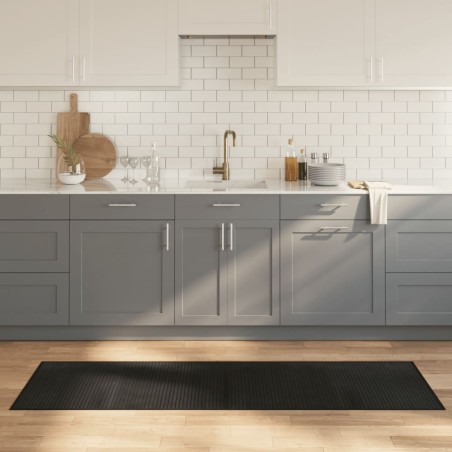 vidaXL Alfombra rectangular bambú negro 60x200 cm