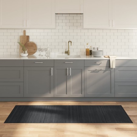 vidaXL Alfombra rectangular bambú gris 80x200 cm