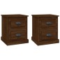 vidaXL Mesitas de noche 2 uds madera roble marrón 39x39x47,5 cm vidaXL Mesitas de noche 2 uds madera roble marrón 39x39x47,5 cm