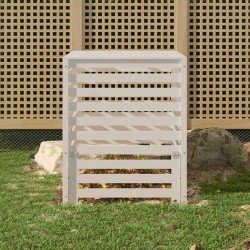 vidaXL Compostador de madera maciza de pino blanco 82,5x82,5x99,5 cm