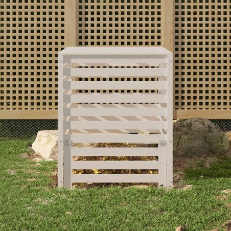 vidaXL Compostador de madera maciza de pino blanco 82,5x82,5x99,5 cm