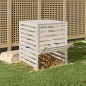 vidaXL Compostador de madera maciza de pino blanco 82,5x82,5x99,5 cm vidaXL Compostador de madera maciza de pino blanco 82,5x82,5x99,5 cm