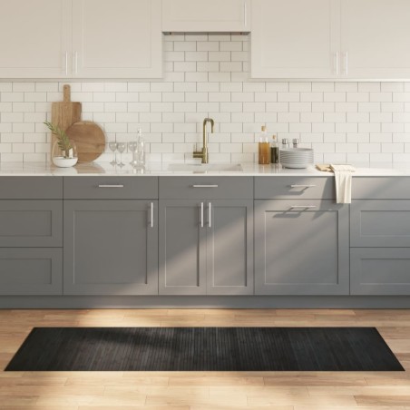 vidaXL Alfombra rectangular bambú gris 60x200 cm