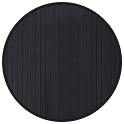 vidaXL Alfombra redonda bambú negro 80 cm