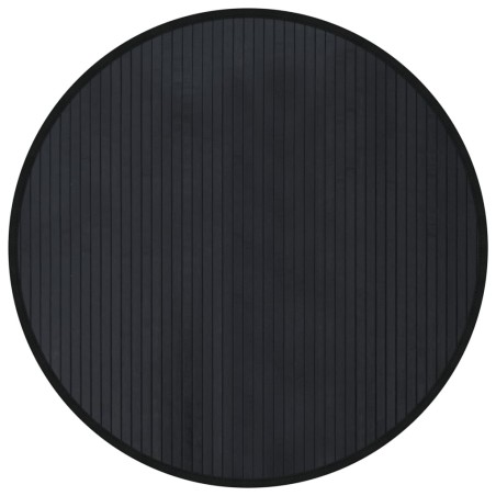 vidaXL Alfombra redonda bambú negro 80 cm