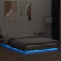 vidaXL Estructura cama con luces LED madera gris hormigón 140x190 cm vidaXL Estructura cama con luces LED madera gris hormigón 140x190 cm