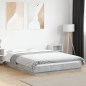 vidaXL Estructura cama con luces LED madera gris hormigón 140x190 cm vidaXL Estructura cama con luces LED madera gris hormigón 140x190 cm
