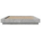 vidaXL Estructura cama con luces LED madera gris hormigón 140x190 cm vidaXL Estructura cama con luces LED madera gris hormigón 140x190 cm