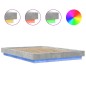 vidaXL Estructura cama con luces LED madera gris hormigón 140x190 cm vidaXL Estructura cama con luces LED madera gris hormigón 140x190 cm