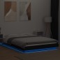 vidaXL Estructura cama con luces LED madera ingeniería negro 135x190cm vidaXL Estructura cama con luces LED madera ingeniería negro 135x190cm