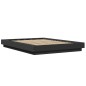 vidaXL Estructura cama con luces LED madera ingeniería negro 135x190cm vidaXL Estructura cama con luces LED madera ingeniería negro 135x190cm