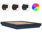 vidaXL Estructura cama con luces LED madera ingeniería negro 135x190cm vidaXL Estructura cama con luces LED madera ingeniería negro 135x190cm