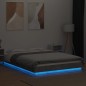 vidaXL Estructura cama con luces LED madera gris hormigón 140x200 cm vidaXL Estructura cama con luces LED madera gris hormigón 140x200 cm