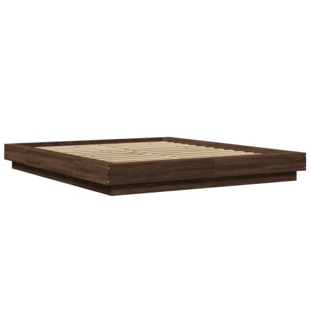 vidaXL Estructura de cama madera de ingeniería marrón roble 150x200 cm