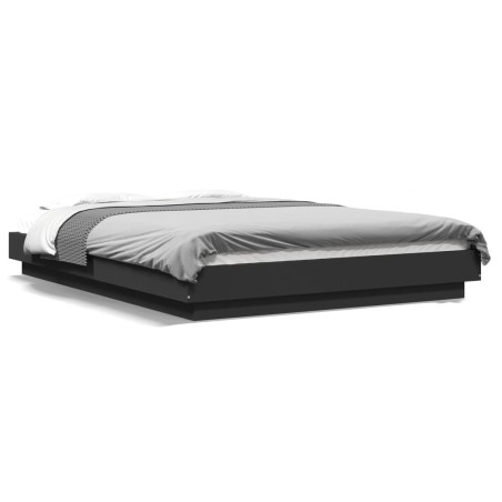 vidaXL Estructura de cama madera de ingeniería negra 120x200 cm