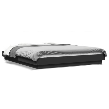 vidaXL Estructura de cama madera de ingeniería negra 150x200 cm