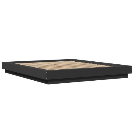 vidaXL Estructura de cama madera de ingeniería negra 150x200 cm