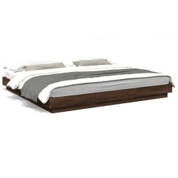 vidaXL Estructura de cama madera de ingeniería marrón roble 180x200 cm