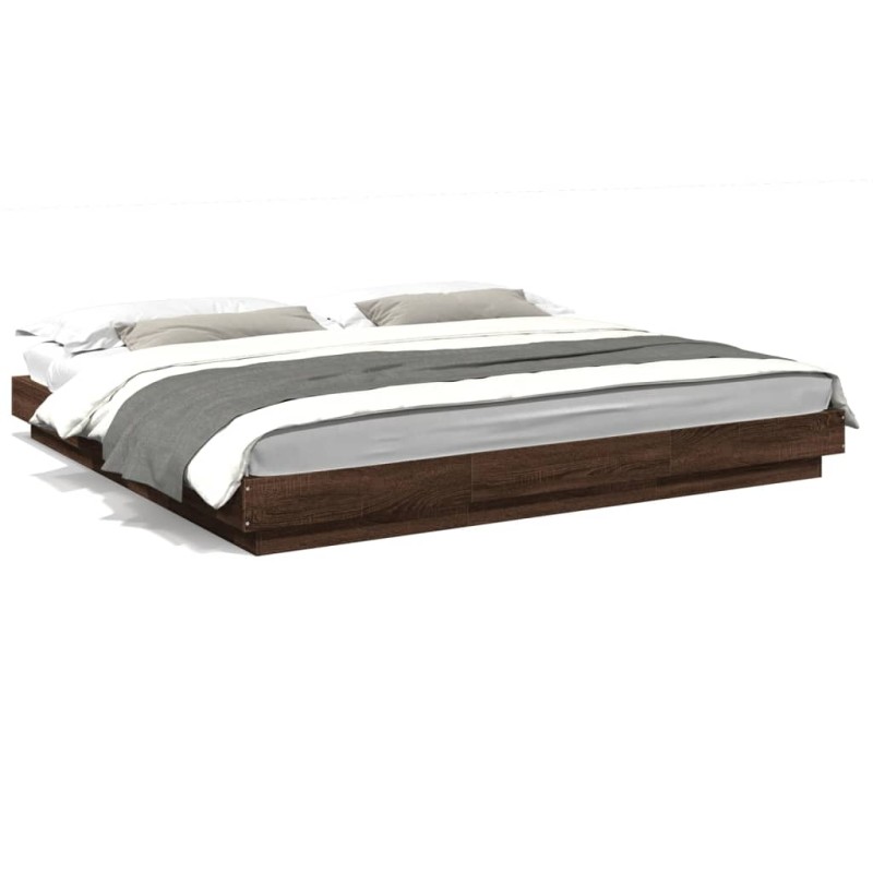 vidaXL Estructura de cama madera de ingeniería marrón roble 180x200 cm vidaXL Estructura de cama madera de ingeniería marrón roble 180x200 cm