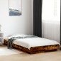 vidaXL Estructura de cama madera de ingeniería roble humo 100x200 cm