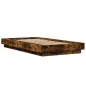 vidaXL Estructura de cama madera de ingeniería roble humo 100x200 cm