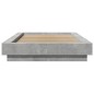 vidaXL Estructura de cama madera de ingeniería gris hormigón 90x200cm