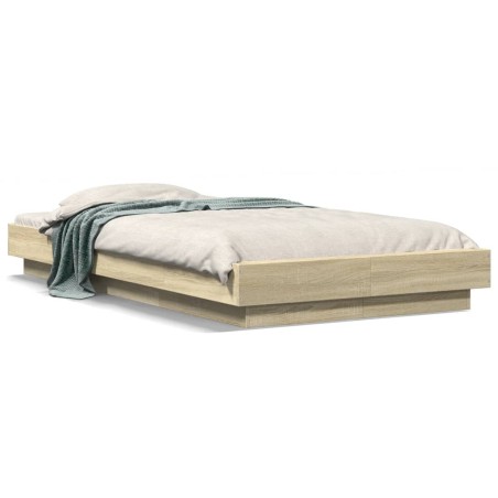 vidaXL Estructura de cama madera de ingeniería roble Sonoma 100x200 cm