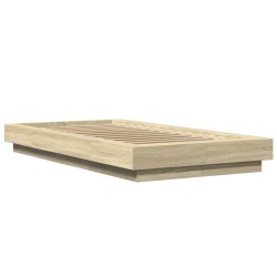 vidaXL Estructura de cama madera de ingeniería roble Sonoma 100x200 cm