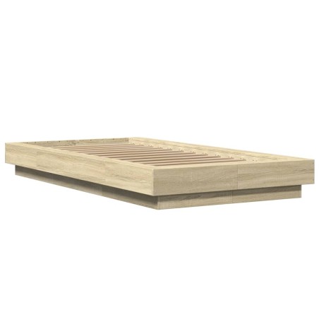 vidaXL Estructura de cama madera de ingeniería roble Sonoma 100x200 cm