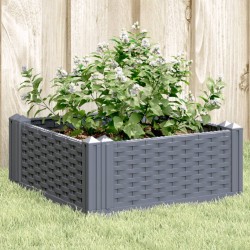 vidaXL Jardinera con clavijas PP gris 42,5x42,5x28,5 cm