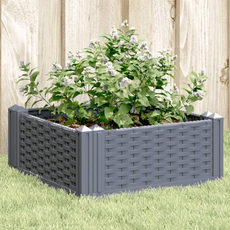 vidaXL Jardinera con clavijas PP gris 42,5x42,5x28,5 cm vidaXL Jardinera con clavijas PP gris 42,5x42,5x28,5 cm