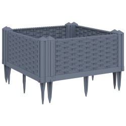 vidaXL Jardinera con clavijas PP gris 42,5x42,5x28,5 cm