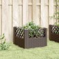 vidaXL Jardinera con clavijas PP marrón 43,5x43,5x43,5 cm vidaXL Jardinera con clavijas PP marrón 43,5x43,5x43,5 cm