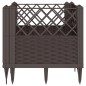 vidaXL Jardinera con clavijas PP marrón 43,5x43,5x43,5 cm vidaXL Jardinera con clavijas PP marrón 43,5x43,5x43,5 cm
