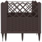 vidaXL Jardinera con clavijas PP marrón 43,5x43,5x43,5 cm vidaXL Jardinera con clavijas PP marrón 43,5x43,5x43,5 cm