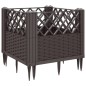 vidaXL Jardinera con clavijas PP marrón 43,5x43,5x43,5 cm vidaXL Jardinera con clavijas PP marrón 43,5x43,5x43,5 cm