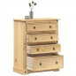vidaXL Cómoda cajonera Corona madera maciza de pino 92x48x120 cm vidaXL Cómoda cajonera Corona madera maciza de pino 92x48x120 cm