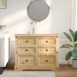 vidaXL Cómoda cajonera Corona madera maciza de pino 120x48x91 cm vidaXL Cómoda cajonera Corona madera maciza de pino 120x48x91 cm