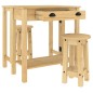 vidaXL Set de mesa alta y taburetes de bar 3 pzas madera maciza pino vidaXL Set de mesa alta y taburetes de bar 3 pzas madera maciza pino