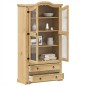 vidaXL Armario con vitrina Corona madera maciza pino 99x43x187 cm vidaXL Armario con vitrina Corona madera maciza pino 99x43x187 cm
