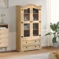 vidaXL Armario con vitrina Corona madera maciza pino 99x43x187 cm vidaXL Armario con vitrina Corona madera maciza pino 99x43x187 cm