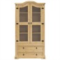 vidaXL Armario con vitrina Corona madera maciza pino 99x43x187 cm vidaXL Armario con vitrina Corona madera maciza pino 99x43x187 cm