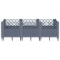 vidaXL Jardinera con clavijas PP gris 123,5x43,5x43,5 cm vidaXL Jardinera con clavijas PP gris 123,5x43,5x43,5 cm