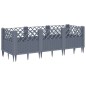 vidaXL Jardinera con clavijas PP gris 123,5x43,5x43,5 cm vidaXL Jardinera con clavijas PP gris 123,5x43,5x43,5 cm