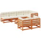vidaXL Set de sofás jardín 8 pzas con cojines madera pino marrón cera vidaXL Set de sofás jardín 8 pzas con cojines madera pino marrón cera