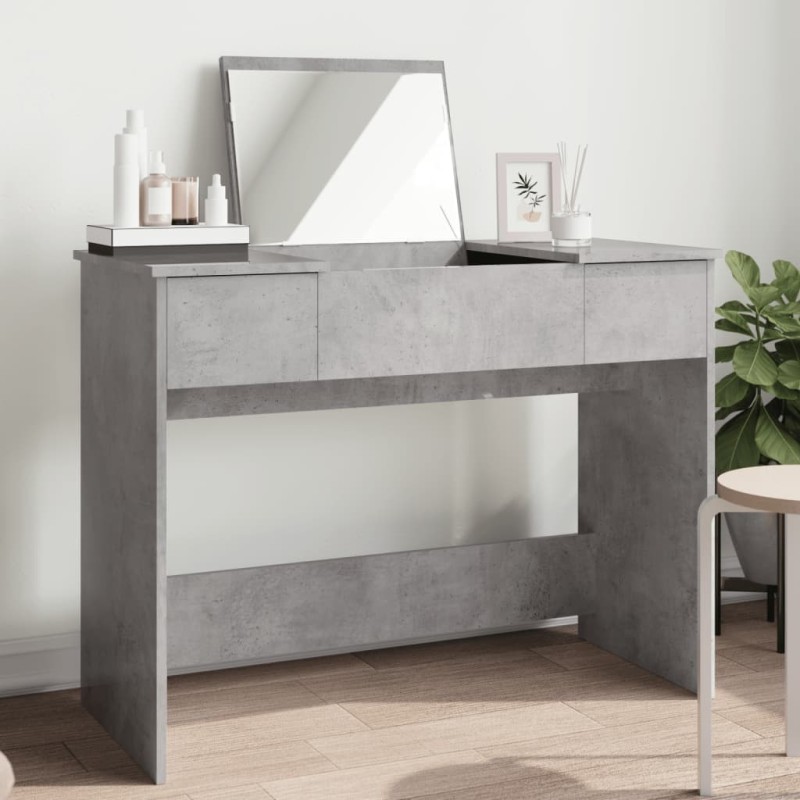 vidaXL Tocador con espejo color gris hormigón 100x45x76 cm vidaXL Tocador con espejo color gris hormigón 100x45x76 cm